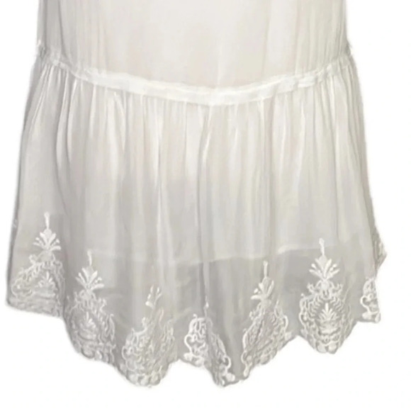 MANGO Suit White Dress Embroidered Western Camisole Sheer Ivory Feminine LWD 2 - Picture 9 of 16